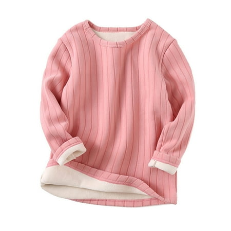 

Fsqjgq Boys Sweatshirt Shirts Big Boys Kids Toddler Girls Boys Ribbed Solid Spring Winter Long Sleeve Warm Thick Tops Clothes Boys 6 Toddler Tops Cotton Watermelon Red 130