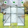 thumbnail image 3 of Robust 6x8FT Greenhouse with Powder-Coated Aluminum Frame - UV-Resistant Panels, Sliding Door, Rain Gutters, Ventilation Window - Ideal for Gardening and Plant Protection, 3 of 6