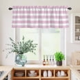 thumbnail image 5 of 3 Piece Kitchen Curtains and Valances Set Pink Stripe Cafe Curtains 36 Inch Length Modern Simple Geometric White Striped Valance & Tier Curtain for Living Room Bedroom Small Window 54"x18"+27"x36"*2, 5 of 6