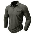 thumbnail image 7 of BiZtdJrK Collared T-shirt for Mens Slim Fit Polos Shirts Lightweight Basic Long Sleeve Casual Work Shirts with Pocket Gray XXL, 7 of 7