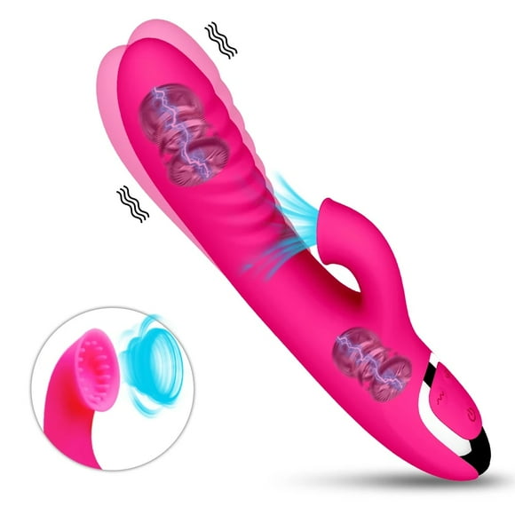 G-Spot Double Penetration Vibrator Sucking Vibrator Sex Toys for Woman Red