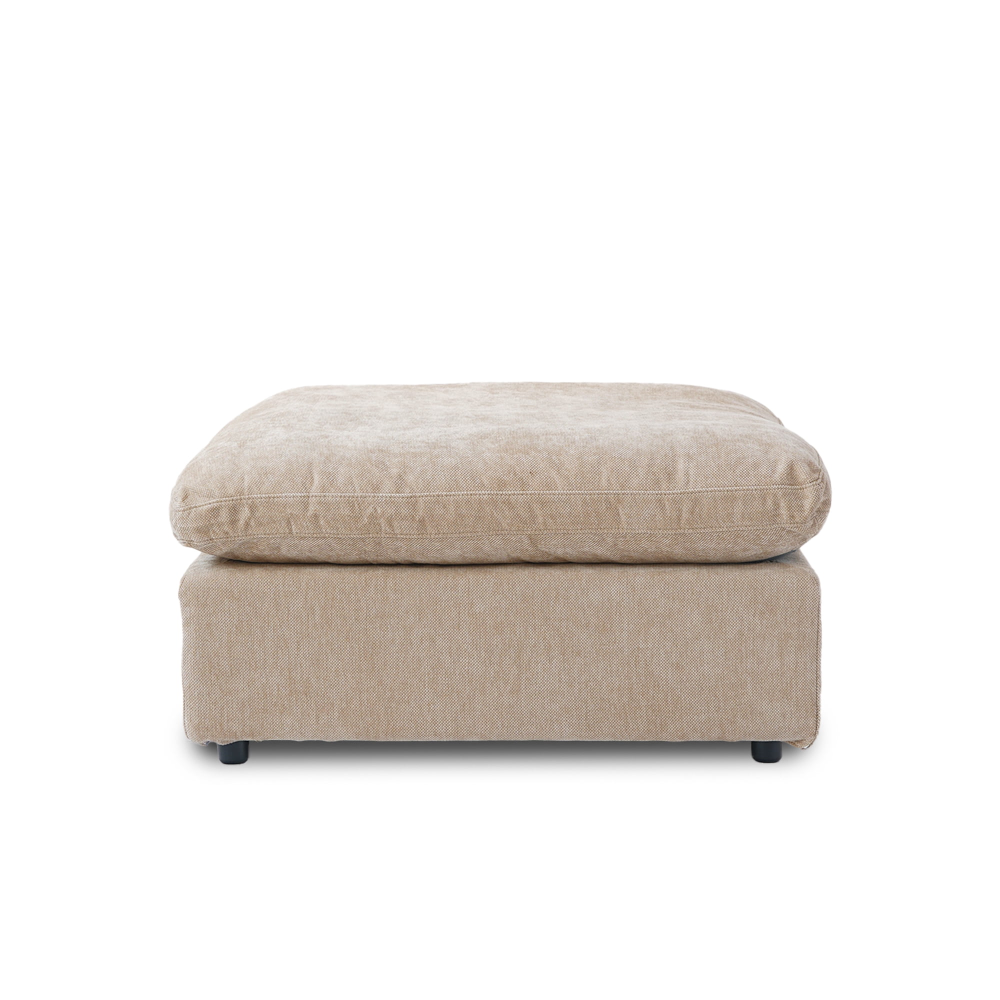 The Magic Home Modular Sofa & Sectional Sofa - Deep Seat Cloud Couch in Soft Linen Blend Fabric,Perfect for Apartment & Small Space Living,Ottoman,Khaki Couch