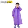 thumbnail image 3 of Kids Rain Poncho, Reusable Waterproof Hooded Rain Cape for Children with Adjustable Drawstring, Portable Tear-Resistant EVA Rain Gear for Outdoor Play, School, Hiking, and Camping, 3 of 6