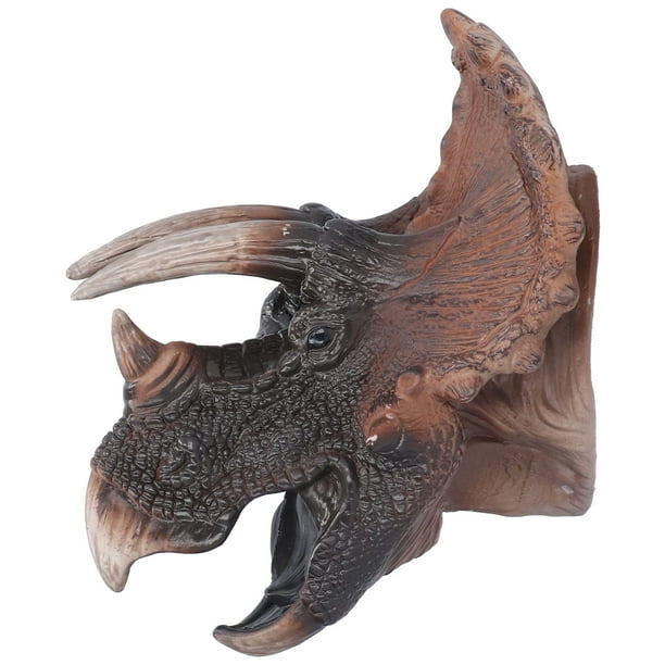 Manos de dinosaurio, marioneta de mano de goma no tóxica de Triceratops para niños, marioneta de mano de Triceratops muy recomendada