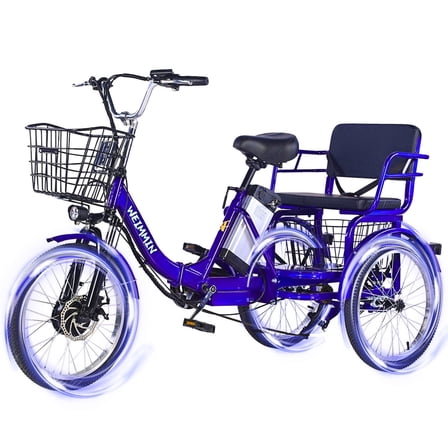 Electric Tricycle for Adults,3 Wheel Peak 700w electric trike,36V 13AH Removable Li-Battery,20 Inch Ebike Suitable for Carrying Passengers and Cargo