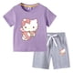 thumbnail image 4 of Conjunto de camiseta de manga corta para niños de Hello Kitty, ropa de algodón para bebés, pantalones cortos de media manga para niños y niñas, traje de dos piezas, 4 of 5