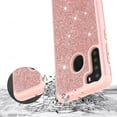 thumbnail image 4 of Value Pack + for Samsung Galaxy A21 with Tempered Glass Glitter Hard Case Hybrid Cell Phone Case Glitter Shock proof Edge Slim Bumper Scratch Cover (Rose Gold), 4 of 4