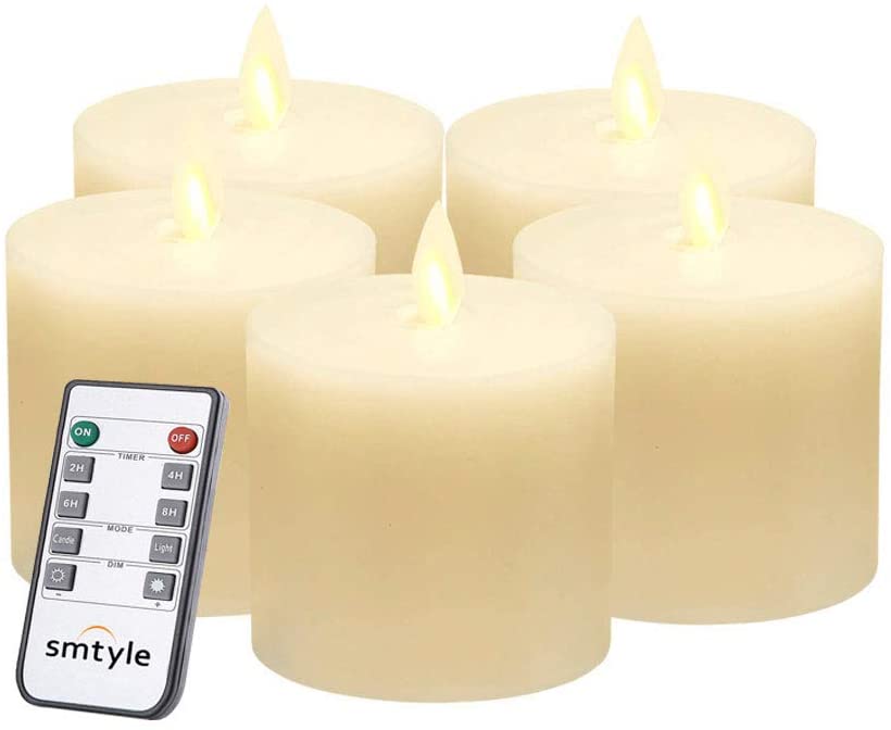 3x3 Candles for Candlesticks or Table Decoration LED Flickering with Moving Lantern Remote Controlled Glow Candle Battery Timer Ivory Flat Top 5 Walmart Italia