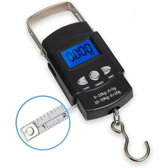 Electronic Hand Scale With Back-lit LCD Screen, Durable Hook For 110 Pounds Fishing And Luggage Weighing