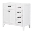 thumbnail image 5 of 36" Freestanding White Vanity | Modern Style for Bathroom, Multiple Drawers and Cabinet | Solid Rubber Wood & MDF, Water - resistant Finish | Stores Soaps and Towels Neatly, 5 of 7