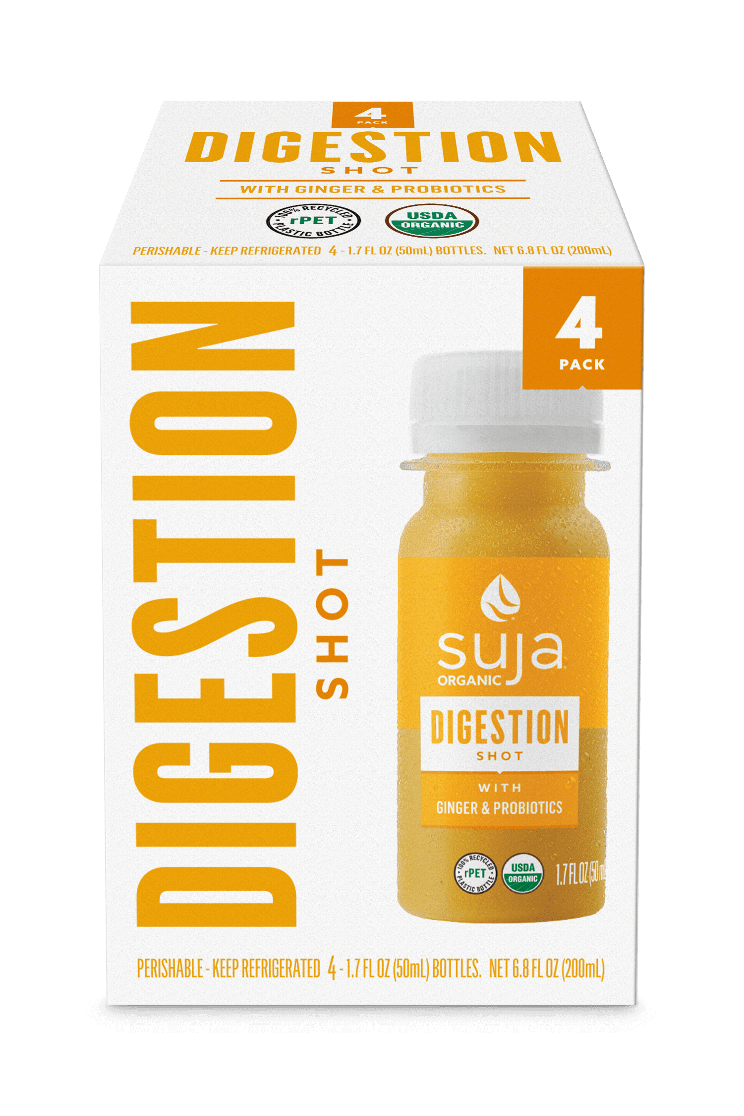 Suja Digestion Shot with Ginger and Probiotics, Organic Juice Shot, 1.7