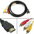 thumbnail image 3 of HDMI to RCA Cable, 1080P HDMI Male to 3 rca Video Audio AV Connector Adapter Cable Cord One-Way Transmission from HDMI to RCA for TV 1080P, 3 of 4