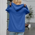 thumbnail image 5 of SWSMCLT Women's Long Sleeve Hoodie Full Zip Zip Up Fall Hooded Fashion Zipper Hood Comfy Pocket Oversized Top Blue X-Large, 5 of 5