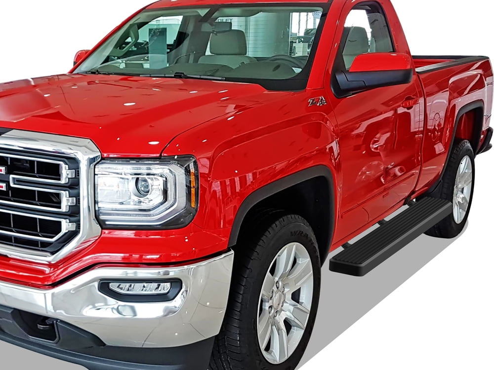 APS Wheel to Wheel Running Boards 6in Compatible with Chevy Silverado GMC Sierra 2007-2018 Regular Cab 6.5ft Bed & 2500 3500 2019 (Exclude 07 Classic) (Nerf Bars Side Steps Side Bars)