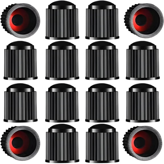 LADYGYM 2026 New Tire Valve Stem Caps the Upgraded Version Has A Sealing Ring for Car,Motorbike,Trucks,Bike,Bicycle for Tires,Wheels(Black)(24)