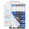 thumbnail image 4 of No Hook Shower Curtain with Snap-in Liner, Vintage Anchor Nautical Waterproof Fabric Bathroom Curtains, Coastal Blue Striped Bath Curtains & Mesh Top Window 54"x78", 4 of 9