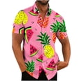 thumbnail image 2 of Xysaqa Button Shirts Workout Shirts for Men Hawaiian Shirt Men Big & Tall Funny Pineapple Print Shirts Merns Casual Short Sleeve Button Up T-Shirt Summer Party Beach Tshirt S-5Xl Mens Summer Shirts On, 2 of 4