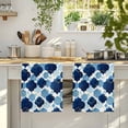 thumbnail image 4 of Navy Blue Geometric Moroccan Kitchen Towels Set of 4, Abstract Art Blue Ombre Modern Absorbent Dish Towels for Kitchen, Microfiber Hand Towel, Quick Drying Tea Towel for Cleaning Dishcloths, 4 of 7