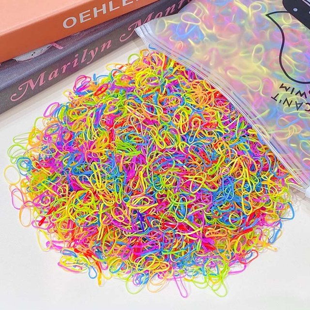 Banda de goma de nailon para niña, bandas elásticas para el pelo, diadema, soporte para cola de caballo, accesorios para el cabello, adornos de regalo, 1000 Uds.