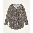 thumbnail image 2 of TIYOMI Plus Size Women's Tunic Tops Small Floral Long Sleeve Blouses 2X Buttons Up Henley Blouses Dressy Swing Flowy Shirts Pleated Babydoll Pullover Casual Fall Tunics 2XL 18W 20W, 2 of 4