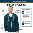 thumbnail image 4 of BELLA + CANVAS Unisex Fleece Full-Zip Hoodie Sweatshirt 52/48 Cotton/Polyester Comfy Metal Zipper Sweater (Teal, 3XL), 4 of 7
