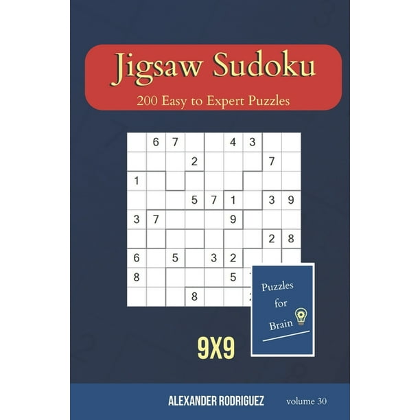 jigsaw sudoku puzzles for brain jigsaw sudoku 200 easy to expert puzzles 9x9 volume 30 series 30 paperback walmart com walmart com
