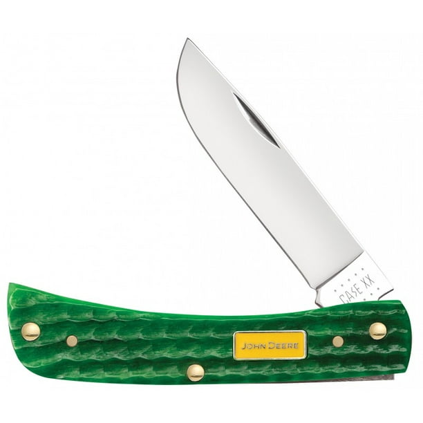 Case xx John Deere Jigged Green Bone Sodbuster Jr Stainless Pocket