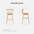 thumbnail image 2 of EYYTHUNG Farmhouse Wooden Barstool - Set of 2, 24-Inch Counter Height Stools with Ergonomic Curved Back, Natural Oak, 2 of 8