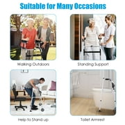 Costway Folding Aluminum Alloy Wheel Walking Frame Adjustable Walker with Armrest Support Silver