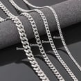 thumbnail image 2 of K-KED Size 4-6mm Men~s Necklace Stainless Steel Cuban Link Chain Hip Hop Delicate Jewelry GY:yq-6mmx20in, 2 of 6