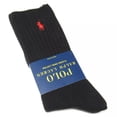 thumbnail image 3 of Polo Ralph Lauren Men's Classic Crew Socks (1 Pair) Black/Red Horse Logo Sz Large (10-13 Men), 3 of 4