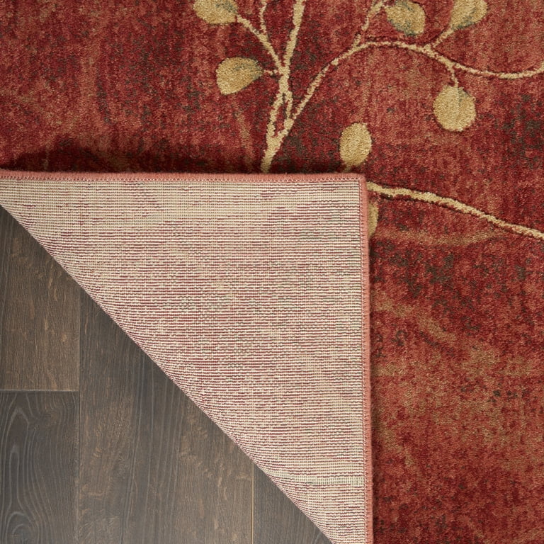 Nourison Somerset 2 x 3 Flame Indoor Floral/Botanical Area Rug Nourison Somerset 2 x 3 Flame Indoor Floral/Botanical Area Rug