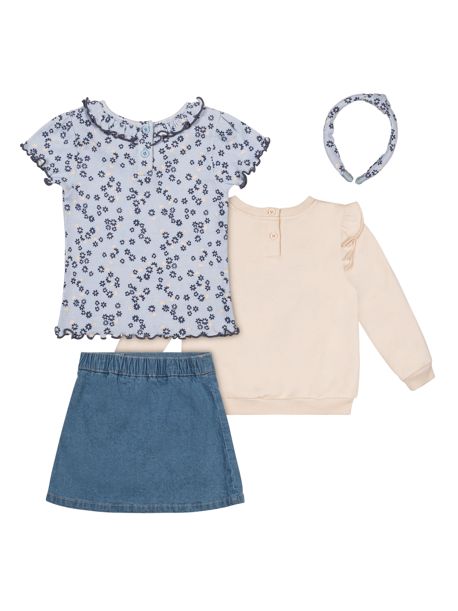 Little Lass Toddler Girls' 4-Piece Skort Set, Sizes 2T-4T