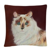 Capturing Eyes' Cat Red By Pat Saunders-White 16 X 16 Decorative Throw Pillow