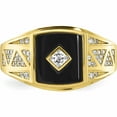thumbnail image 5 of 10K Yellow Gold Cz And Onyx Men's Ring (Size 10) Made In Vietnam 10c1402, 5 of 5