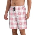 thumbnail image 2 of Naloa Plaid Heart Men's Beach Shorts, Surfing shorts, Swim trunks, Quick Dry Swim Trunks for Surfing Beach Fun - 3X-Large, 2 of 9