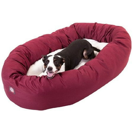 UPC: 0788995612445 | Majestic Pet | Poly/Cotton Sherpa Bagel Pet Bed For Dogs  Burgundy  Large