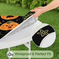 thumbnail image 5 of Halloween Themed Elastic Table Cover for 44 Inch Round Table - Pumpkin Printed Washable Fabric Party Dining Room Decor, 5 of 6