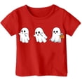 thumbnail image 4 of Ulitacool Tops For Girl Halloween Short Sleeve Cartoon Pattern Crewneck Hallowma Tee 10-11 Years Red, 4 of 4