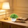 thumbnail image 4 of Dongrere Small Artificial Potted Shrub, Plastic Fake Greenery Plant with White Pot for Home Office Desk Bathroom Tabletop Decor, Green, 4 of 7
