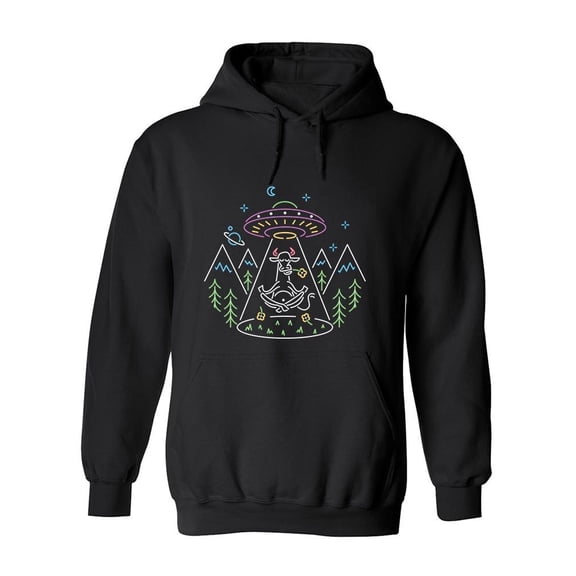 Zen Cow Lift Neon Design Hoodie Men -Image by Shutterstock, Male Large