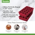thumbnail image 5 of Tovolo Ice Mold Freezer Tray of 1.25" Cubes for Whiskey Bourbon, Spirits & Liquor, BPA-Free Silicone, Fade Resistant, Set of 2, Cayenne, 5 of 6