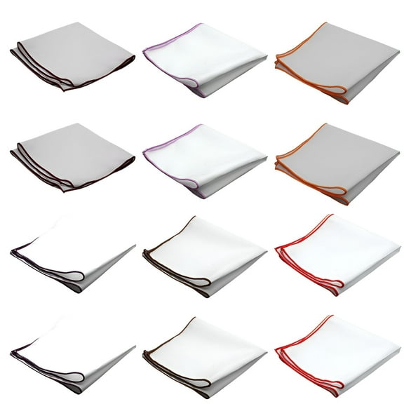 TELOLY 12Pcs Pocket Squares for Men,Wedding Pocket Square Pocket Squares for Men,Does Not Deform Cotton Handkerchiefs,Style1