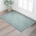 thumbnail image 2 of HomeRoots 672648 3 x 5 ft. Teal & Ivory Floral Transitional Washable Machine Made Rectangle Area Rug with UV Protection, 2 of 9