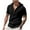 Black, variant on Mens Short Sleeve Hoodies Lightweight Breathable Deep V Neck Hooded T-Shirt Casual Summer Cotton Linen Shirt