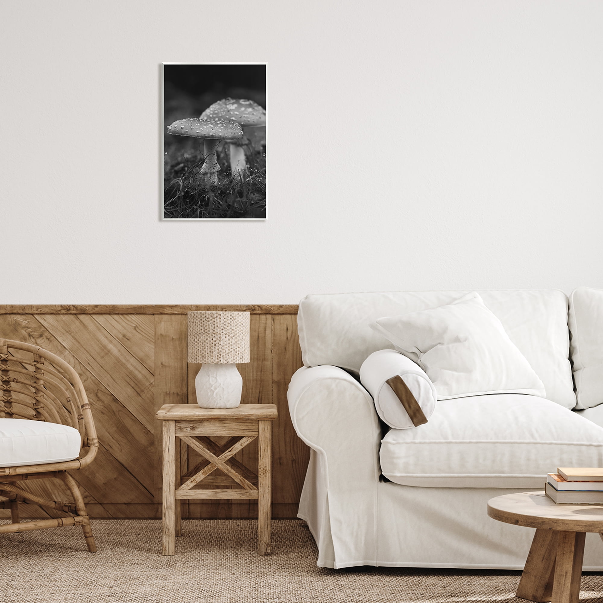 Stupell Industries Grey Mushroom Photography Botanical & Floral Photography Unframed Art Print Wall Art, 13 x 19
