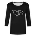 thumbnail image 4 of Avrnliq Womens Black Valentine's Day Heart Print Top Romantic Cute Love Heart Holiday Outfit for Date Night Party Galentine's Day Casual Top for Ladies,Size 2XL, 4 of 5