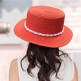 thumbnail image 5 of Sombrero de ala ancha y plana con parte superior de perla para mujer, de circunferencia de 56 a 58 cm, sombrero para el sol, plegable, para exteriores, para verano, 5 of 5