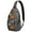 Gray Halloween Pumpkins, variant on Sling Backpack,Gray Halloween Pumpkins Bats and Faces Sling Bag with Water Bottle Holder,Waterproof Sling Bag for Men/Women with Headphone Jack for Hiking,Travel