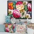 thumbnail image 2 of Designart 'Vintage VIbrant Yellow and Red Flower Still Life II' Traditional Framed Canvas Wall Art Print, 2 of 5